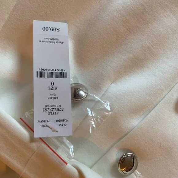 NWOT Off-White Button- Detail with Belt Tie Skirt Size 0 - Picture 2 of 8